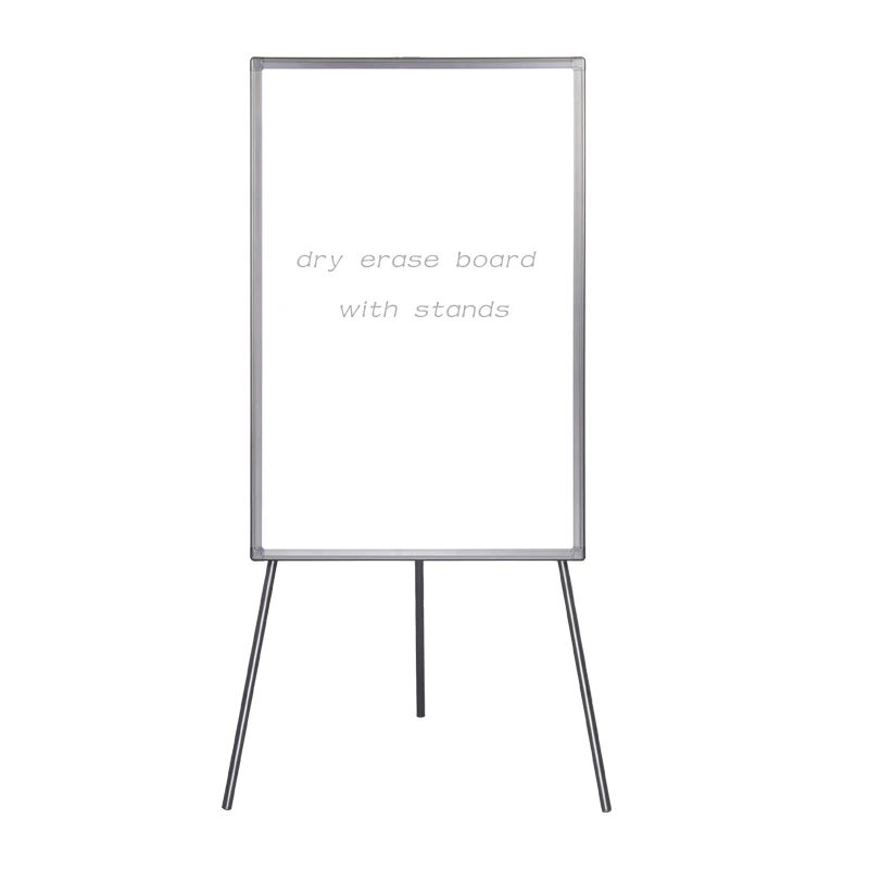 Mobile Flip Chart Stand Height Adjustable Flipchart Easel Aluminum Frame Triangle Bracket Magnetic Whiteboard 60X90