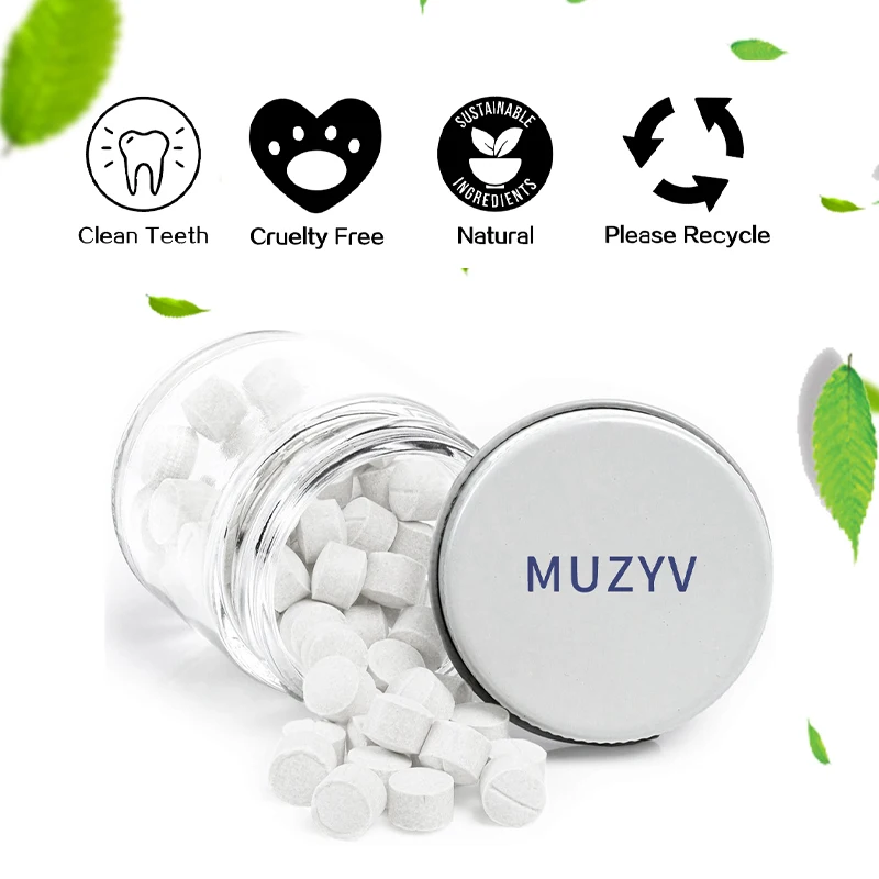 OEM Private Label Bulk Signal Mint Whitening Toothpaste Tablets Vegan Eco-Friendly Solid Mouthwash with Foam Effect