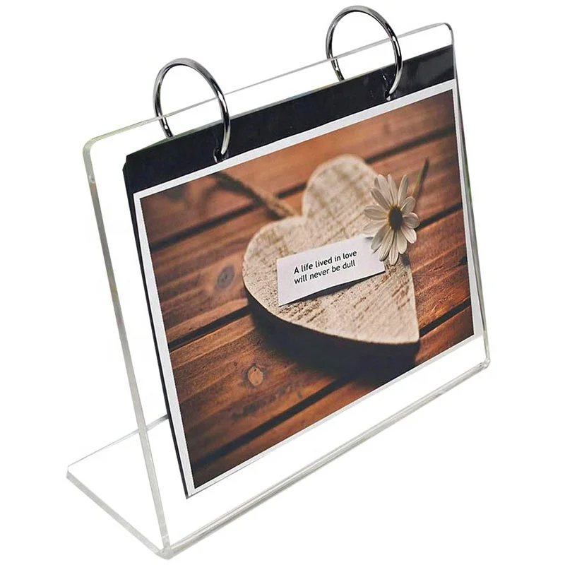 4x6 Inch Plexiglass Acrylic Slant Back Sign Holder Lucite Poster Frame Crystal Glass Clear Acrylic Flip Photo Frame
