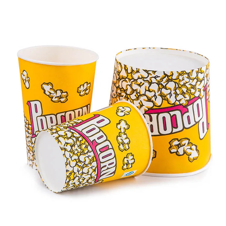 
Hot selling custom printed popcorn cups paper custom printed disposable popcorn cups 