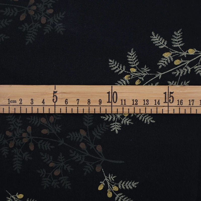 100% Cotton Double Sided Twill Printed Cinnamon Lemon Scented Floral Fabric Autumn And Winter Qipao Shirt Dress Clothing Fabric