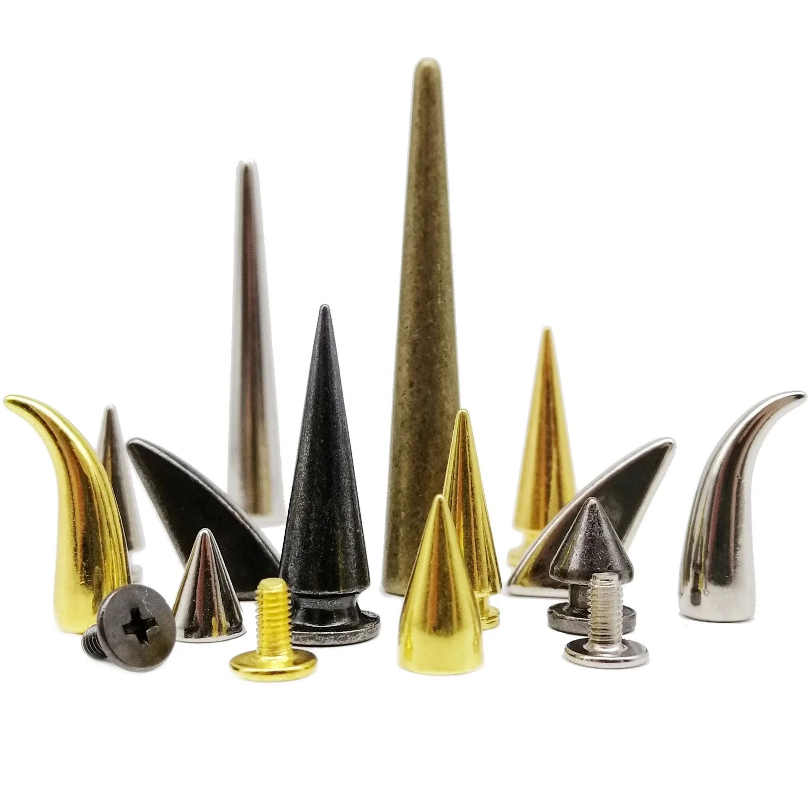 Metal Decor Punk Bullet Sharp Spike Cone Screw Back Rivet Stud Spot Nail For DIY Leather Bag Belt Clothes Jacket Shoes