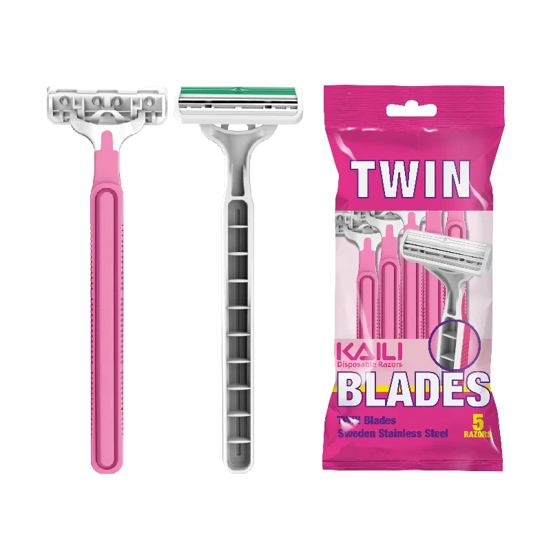 twin blades pivoting design women shaving razor disposable razor