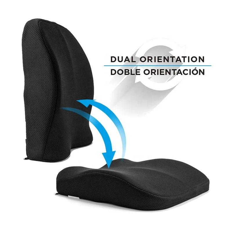 Memory Foam Orthopedic Backrest Cushion Mesh Lumbar Support Pillow For Chair Car Office