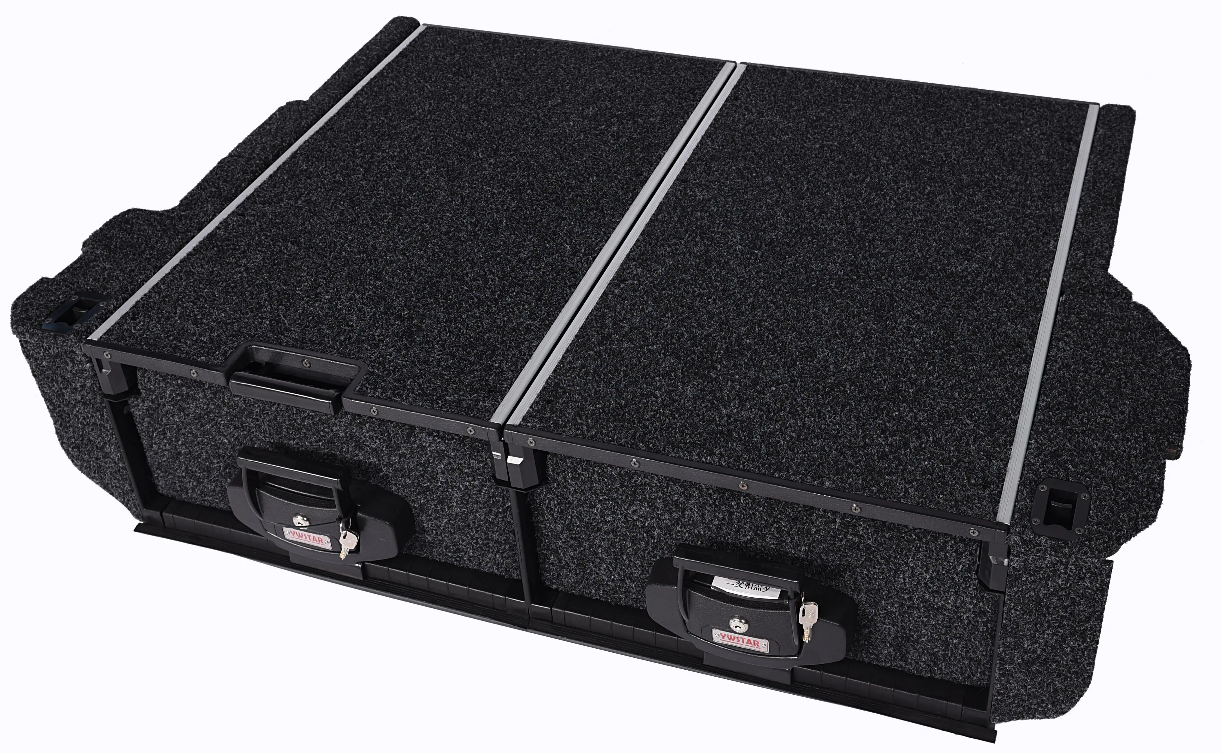 Truck Cross-Bed Tool 4X4 Auto  Auto Closing Car Aluminum Storage Drawer With Lock And Unlock