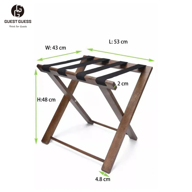 Compact Size Wooden Luggage Stand Folding Luggage Rack for Hotels