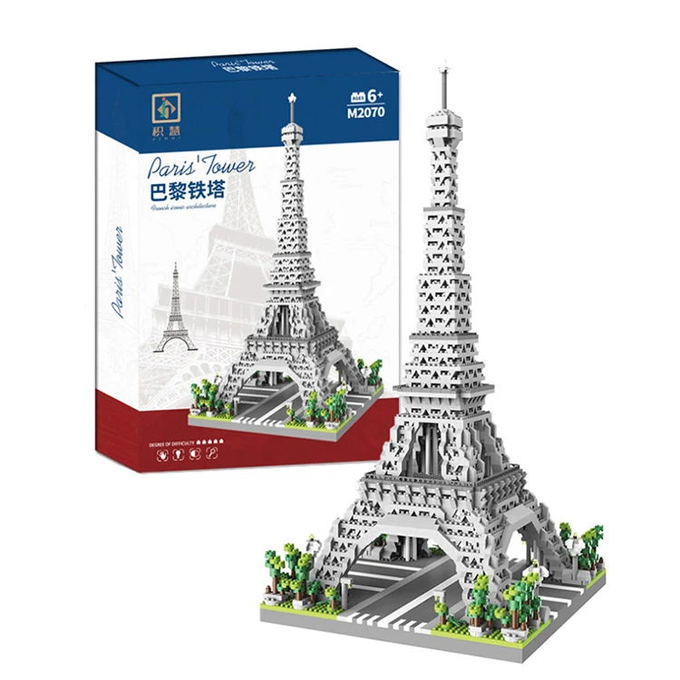 World Famous Architecture Blocks Eiffel Tower Model Building Bricks Set London Bridge DIY Assembly Toys