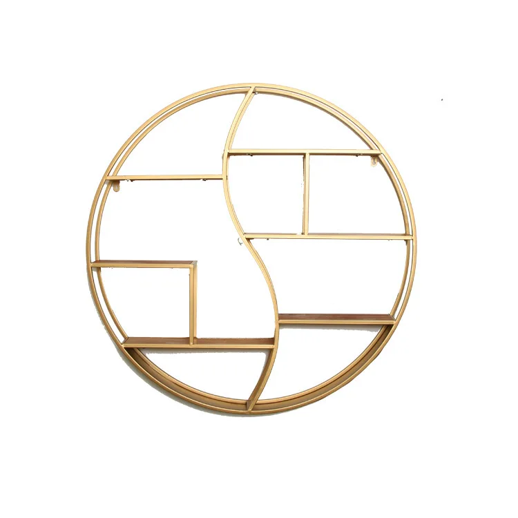 Metal Round Wall Hanging Modern Wall Shelf Set Decorative Multi-functional Plant Rack Home Wall Iron Floating Shelves