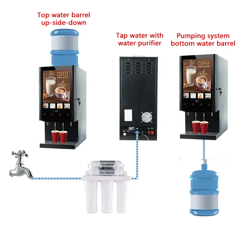 Commercial Milk Tea Desktop 4 Hot Flavors Instant Coffee Vending Machine