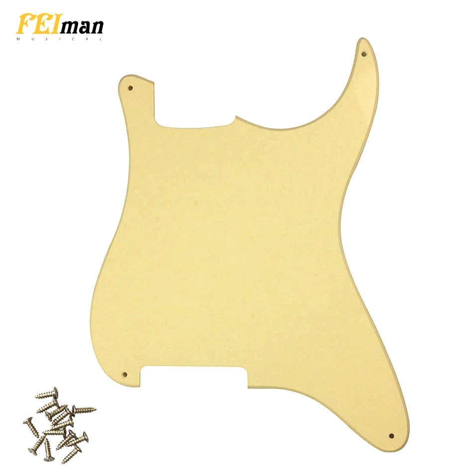 Pleroo 1 ply cr  yellow Scratch Plate 4 screw Holes Blanks Material Pickguard for stratocaster guitar