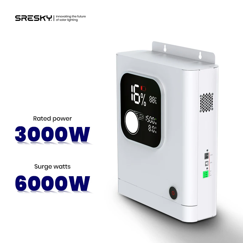 SRESKY Pure Sine Wave smart 3kw Hybrid Solar Inverter 220V Solar Inverter with Smart Screen Display