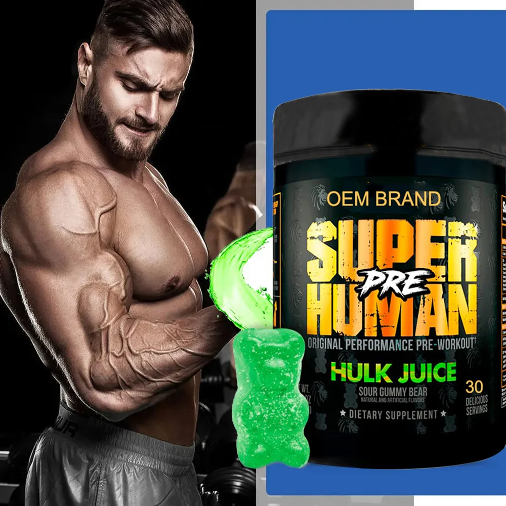 Premium Creatine Gummy Bear Pre Workout for Muscle Building Supplement Creatine Monohydrate Gummies for Men Women
