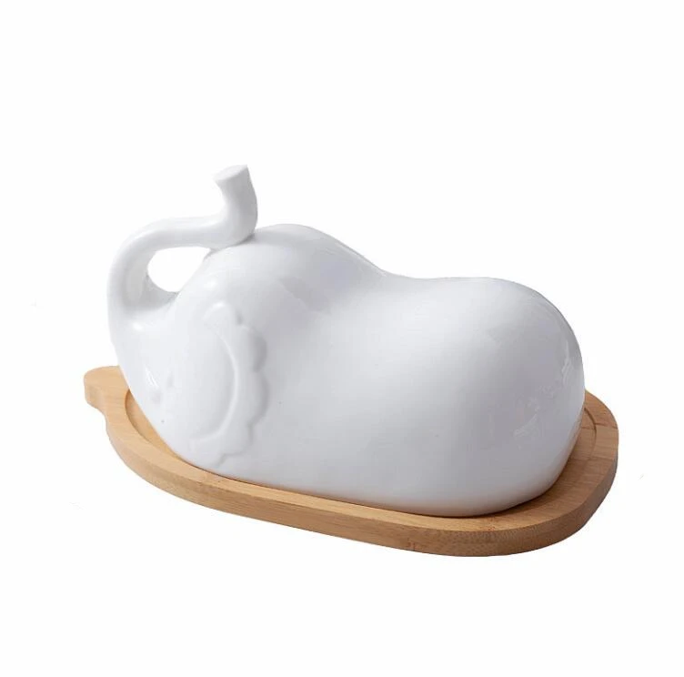 
Large Elephant shape butter keeper plate individual ceramic Dishes & Plates 