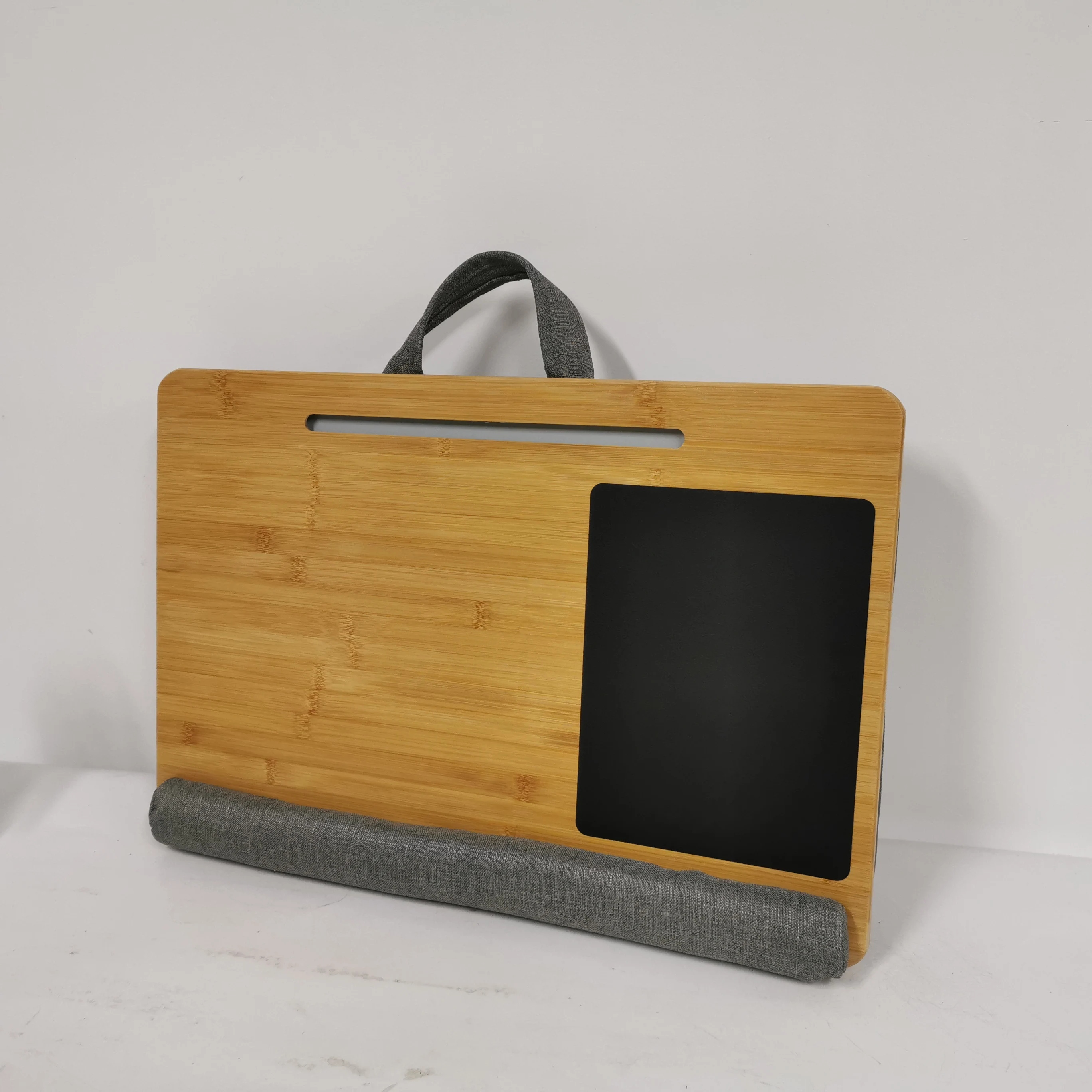 2023 New Hot Portable Bamboo Laptop Lap Tray Bed Sofa Desk With Soft Pillow Cushion