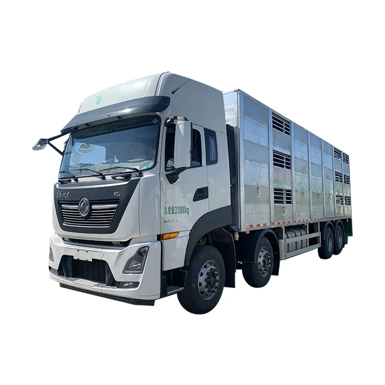 
dongfeng aluminum 3 floors optional 9.6m 8x4 livestock transporter delivery truck pig 