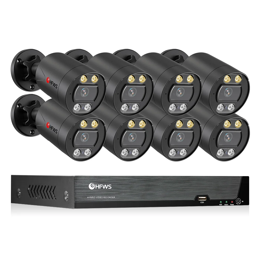 4K 8mp Poe Camera Security Camera System 8ch Nvr Set Outdoor Video Recorder Surveillance Camera Kit For Home