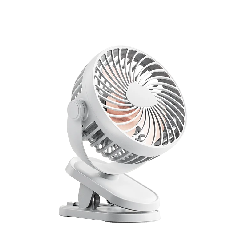 Portable Promotional USB Rechargeable 2400mAh Portable Small Quiet Table Fan Mini Handy Desktop Cooling Clip Fan