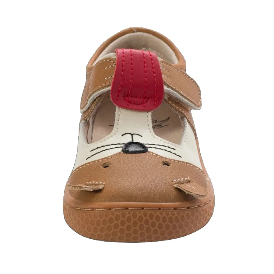 Livie and Luca High Quality barefoot flat breathable leather   casual cute print slipper sandal for baby toddler youth boy in bl