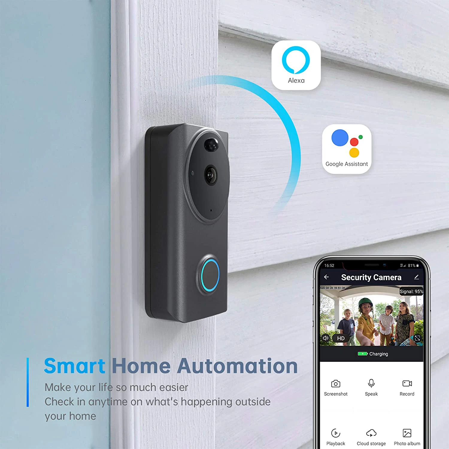FHD 1080P беспроводной Wi-Fi дверной звонок обнаружение движения 2-сторонний аудио умный видеодомофон дверной звонок охранная IP
