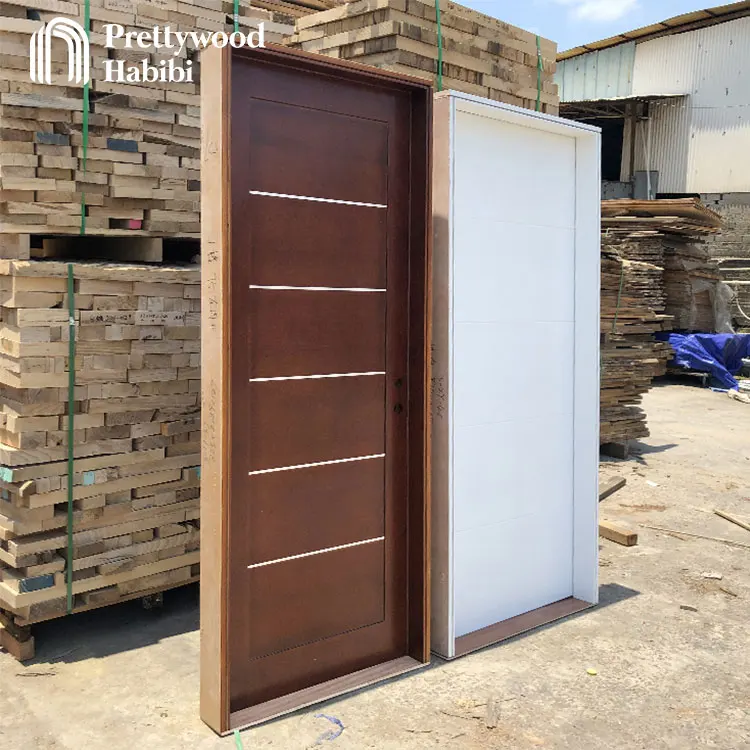 China Factory Prehung Fire Rate Soundproof Modern Design MDF HDF Solid Wooden Interior Door