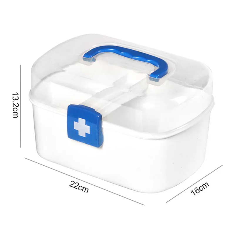 EVERSMILY 8.66 Inch First Aid Clear Container Bin Family Plastic Medicine Organizer Portable Storage Cases