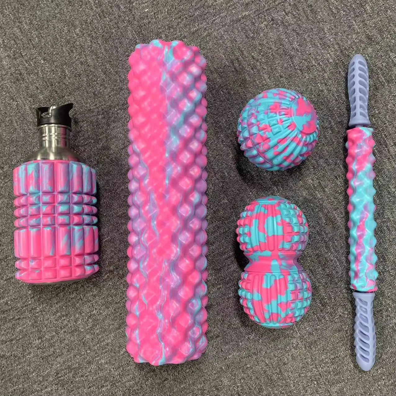 CHENGHONG 5 in 1 Home Gym Muscle relaxation EVA Accessories Massage Roller Sets Peanut Massage Ball yoga Foam Roller Set