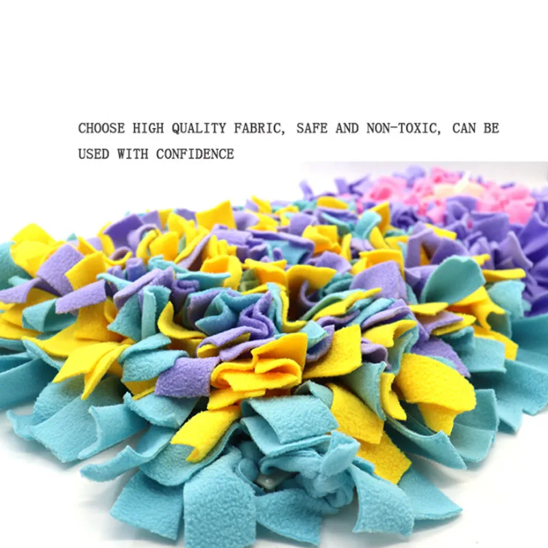 Puppy Dog Training Pad Sniffing Washable 45*45CM Spliced Pet Feeding Nosework Puzzle Snuffle Mat