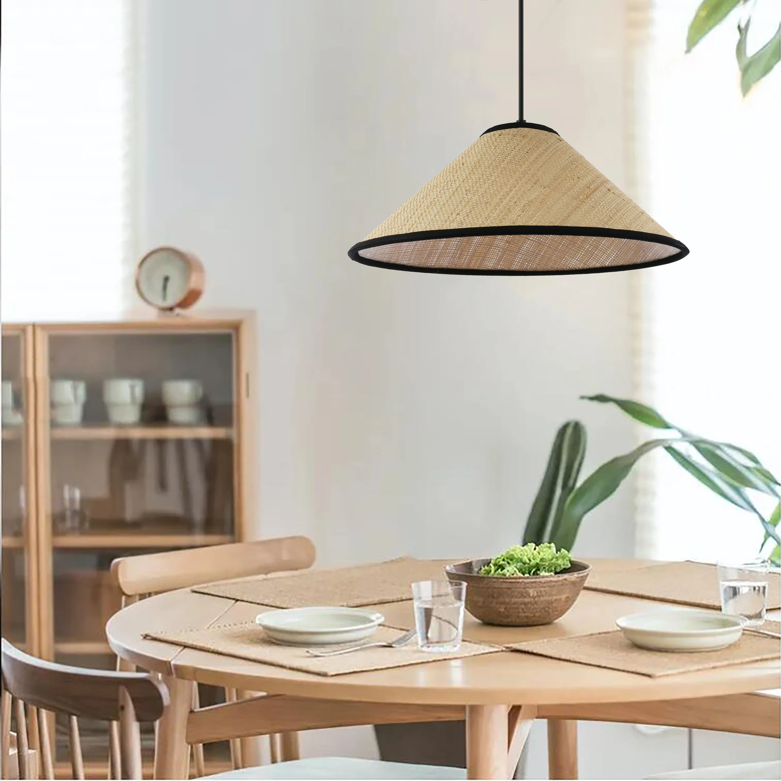 Фермерский бамбуковый абажур из рафии, потолочные светильники из бамбука, подвесные светильники из ротанга в рустикальном стиле