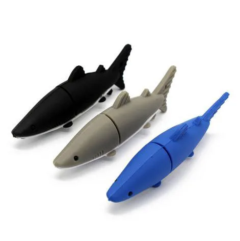 Cartoon Shark USB Flash Drive 2.0 1GB 2GB 4GB PVC Pen Drive 3.0 8GB 16GB 32GB 64GB Pendrive Funny Gift USB Memory Stick