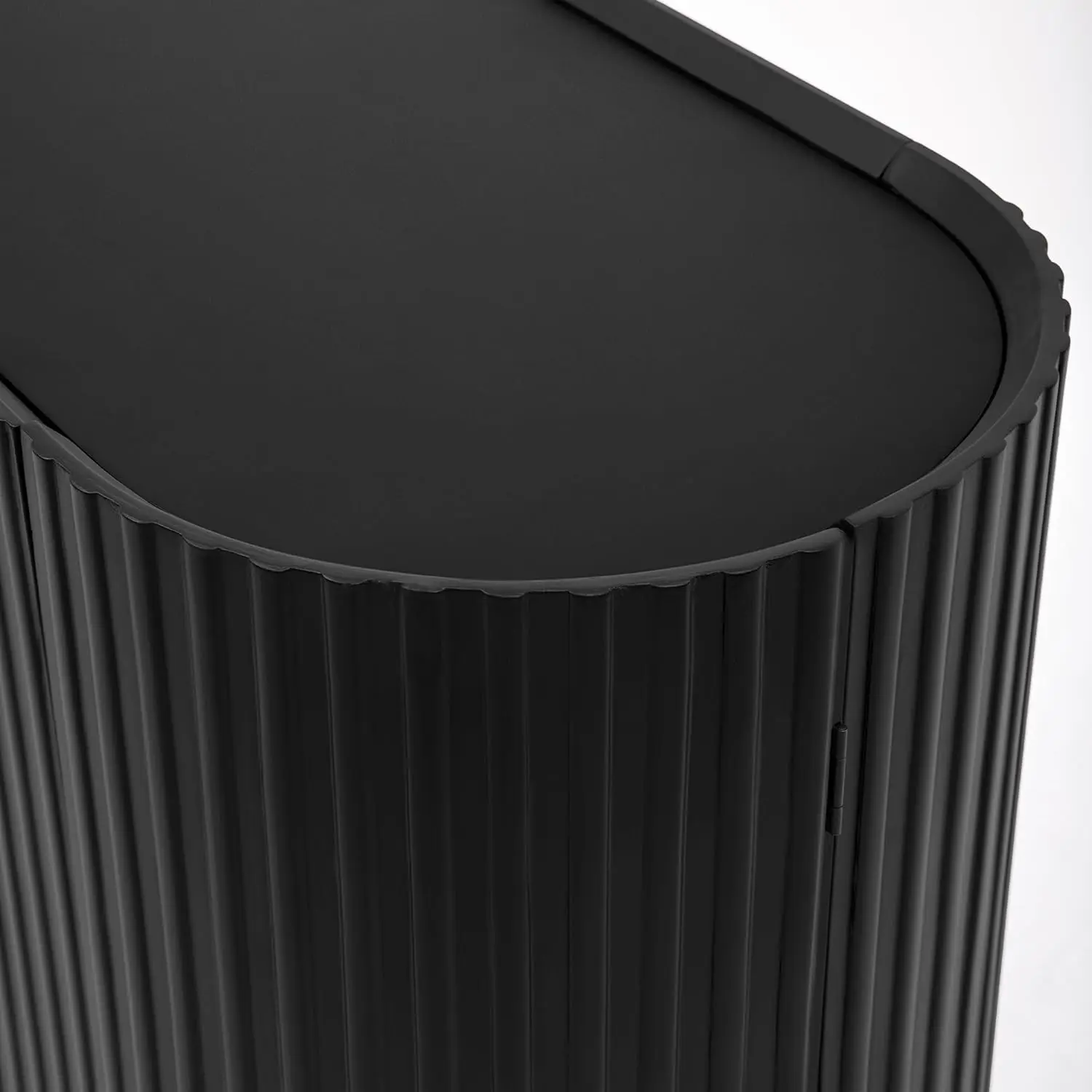 Luxury Modern Sideboard with Unique Curved Design Wooden Display Storage Cabinet with Adjustable Shelf for Living Room