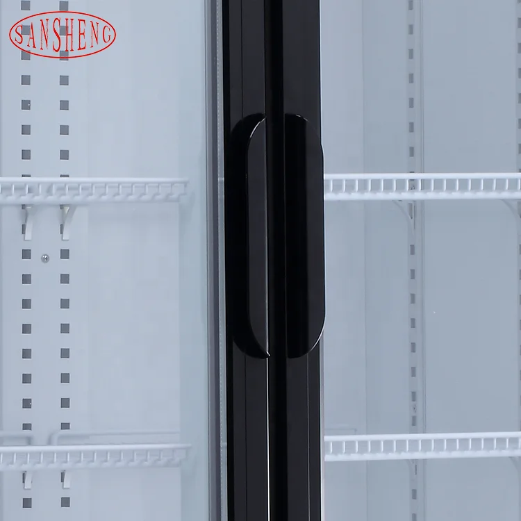 Custom New Design Refrigeration Equipment Double Door Upright Refrigerator Cooler Display