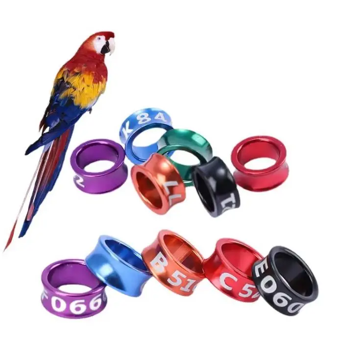 Bird ring Pigeon anklet parrot identification ring Electroplated alloy closed anklet wholesale tiger skin peony