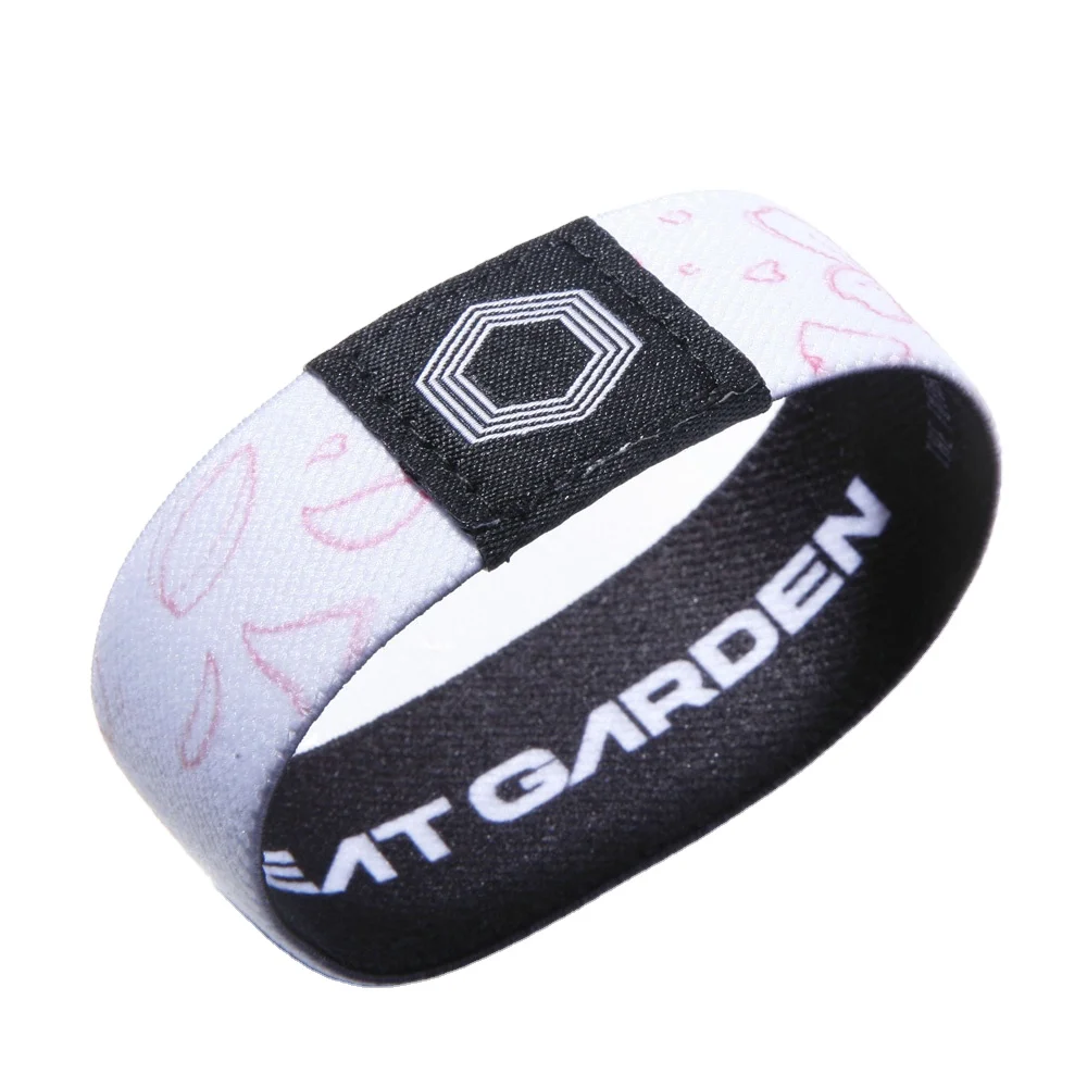 Hot Selling Custom Logo Fabric Bracelet Polyester Knitting Bracelet Elastic Wristband
