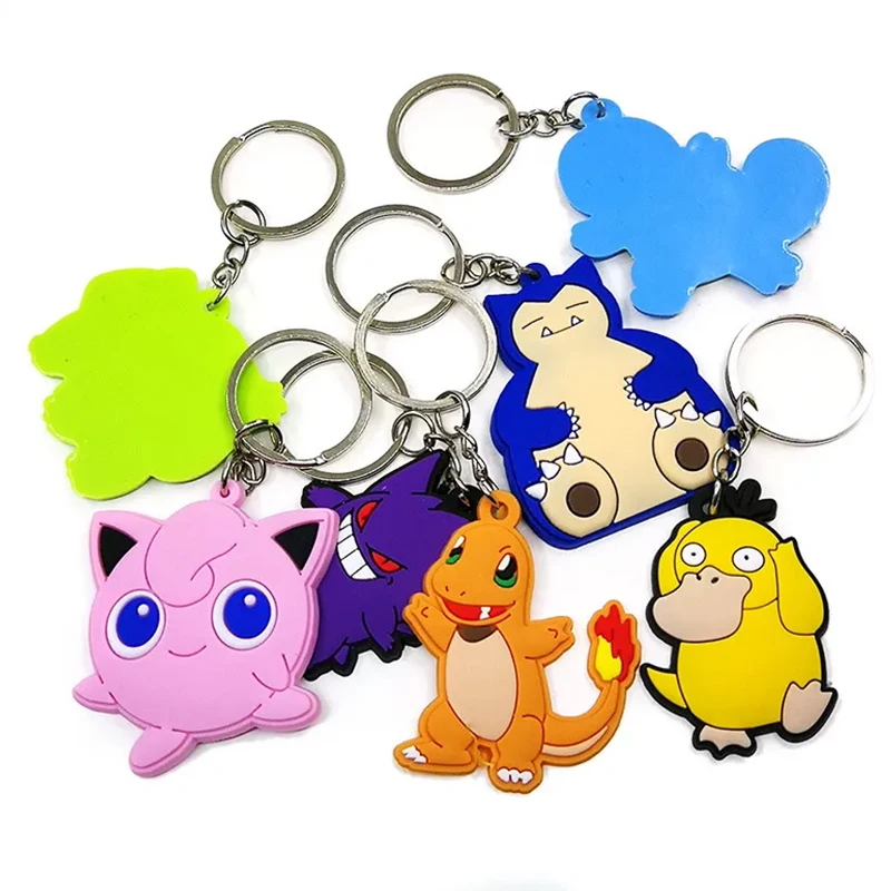 Custom Logo 2d Soft Cartoon Pvc Keychain Metal Gift Rubber Key Chain 3d Silicone Key Ring Rubber Anime Pvc Keychain