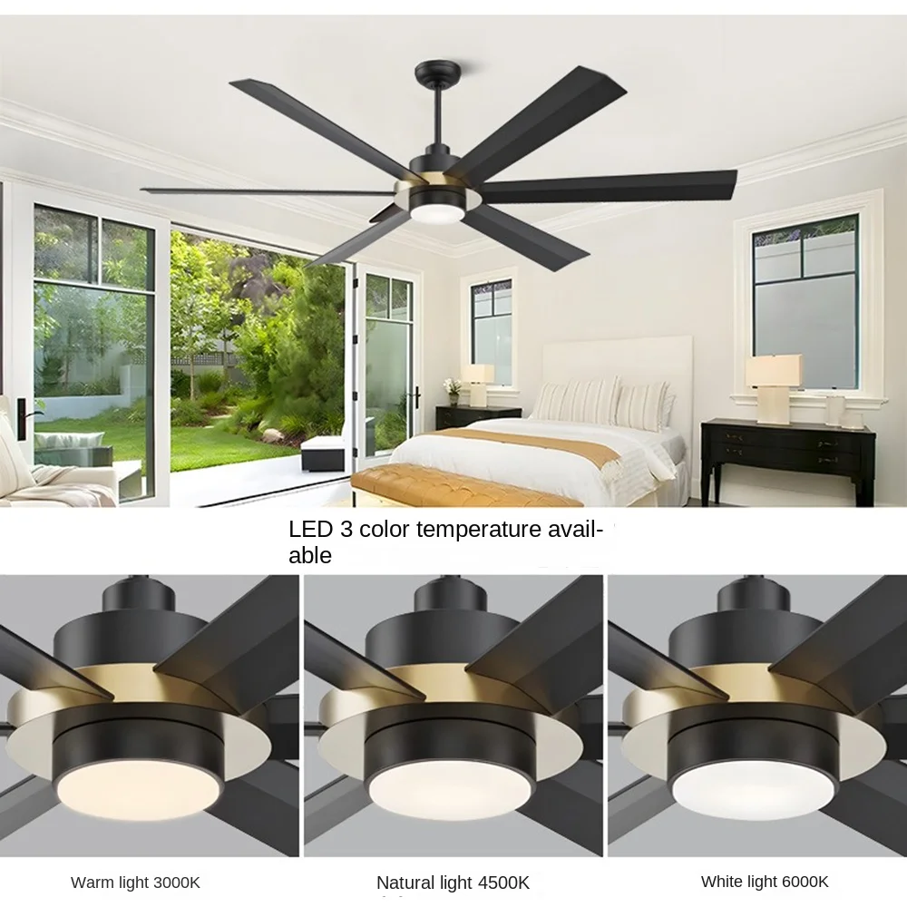 Home Hotel 95 RPM 72inch 8 Fan Blade DC Motor 6 Speed 45w Led 18w Ceiling Fans with Lights Remote Control
