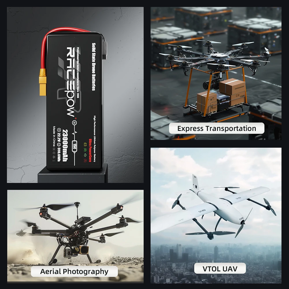 Аккумулятор RacepowLipo 4S 6S 12000mAh/16000mAh/22000mAh Lipo Drone аккумулятор 23Ah/30Ah/46Ah/60Ah с XT60 AS150