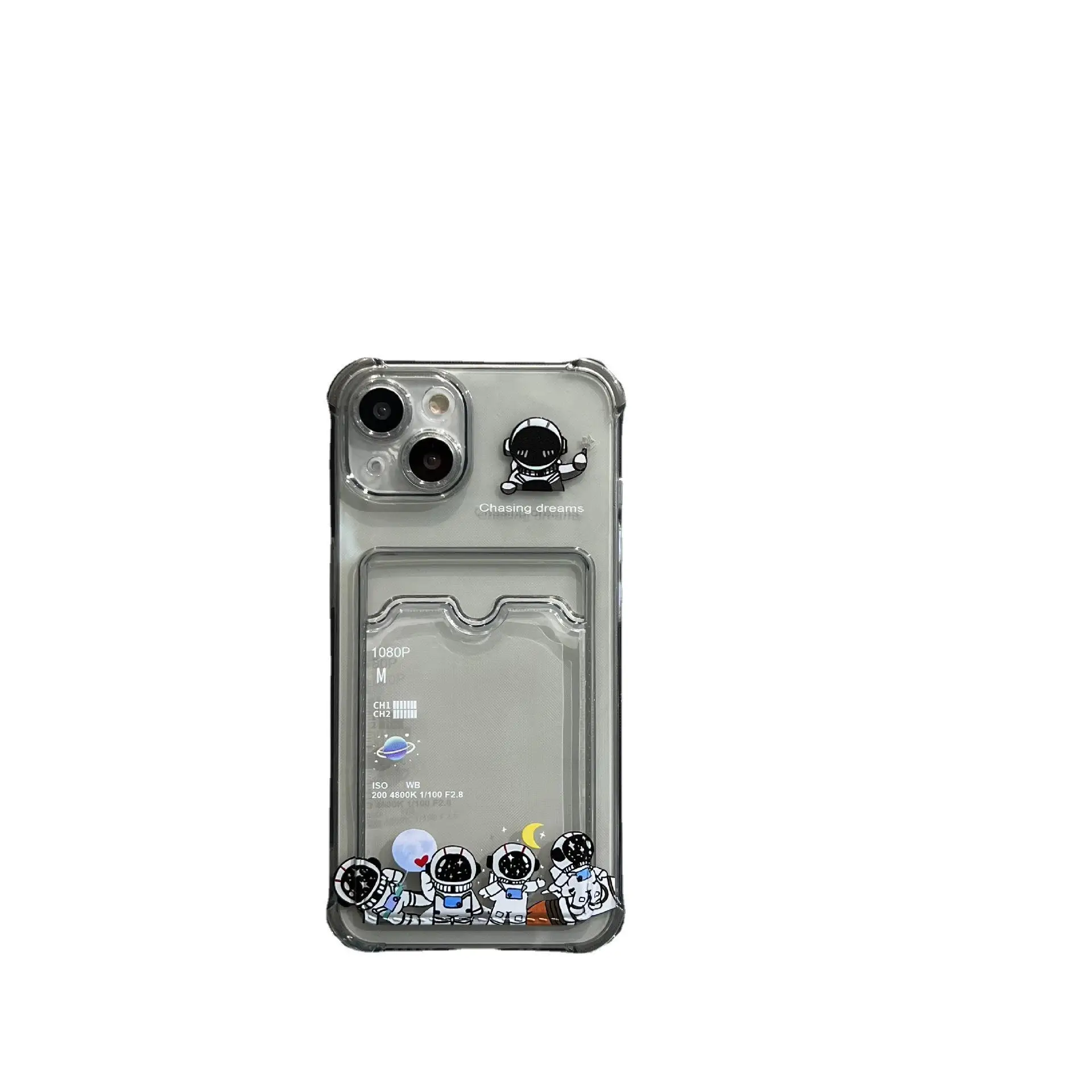 New transparent credit card photo change card holder bag for mobile phone case iPhone X 7p 8p 10 11 12 pro max