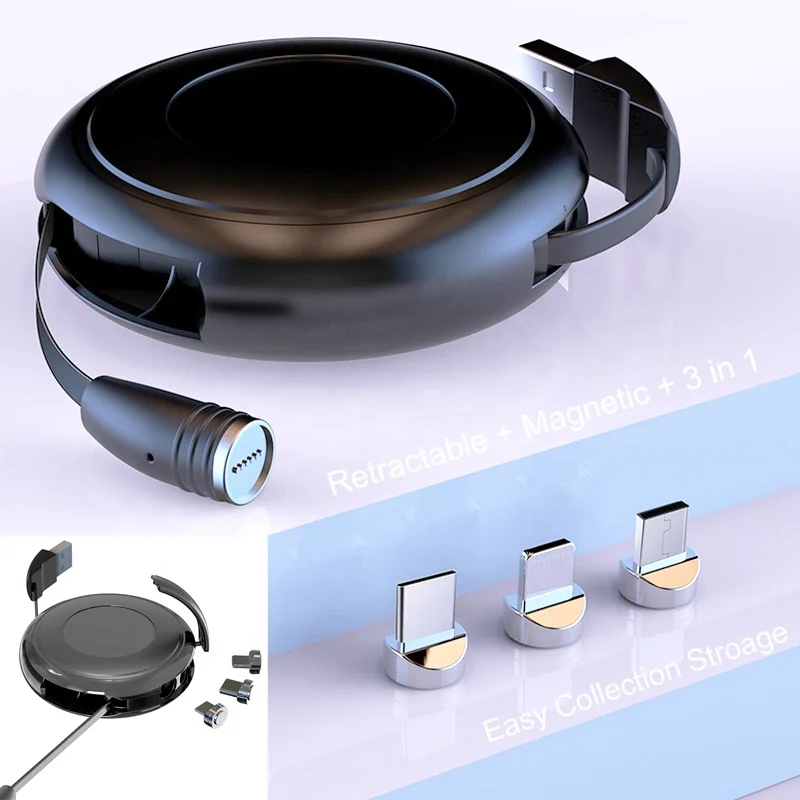  WIK-OS 2021 трендовая новинка гаджет 3 в 1 Выдвижной зарядное устройство USB для передачи данных 3A быстрой зарядки Магнитный зарядный кабель