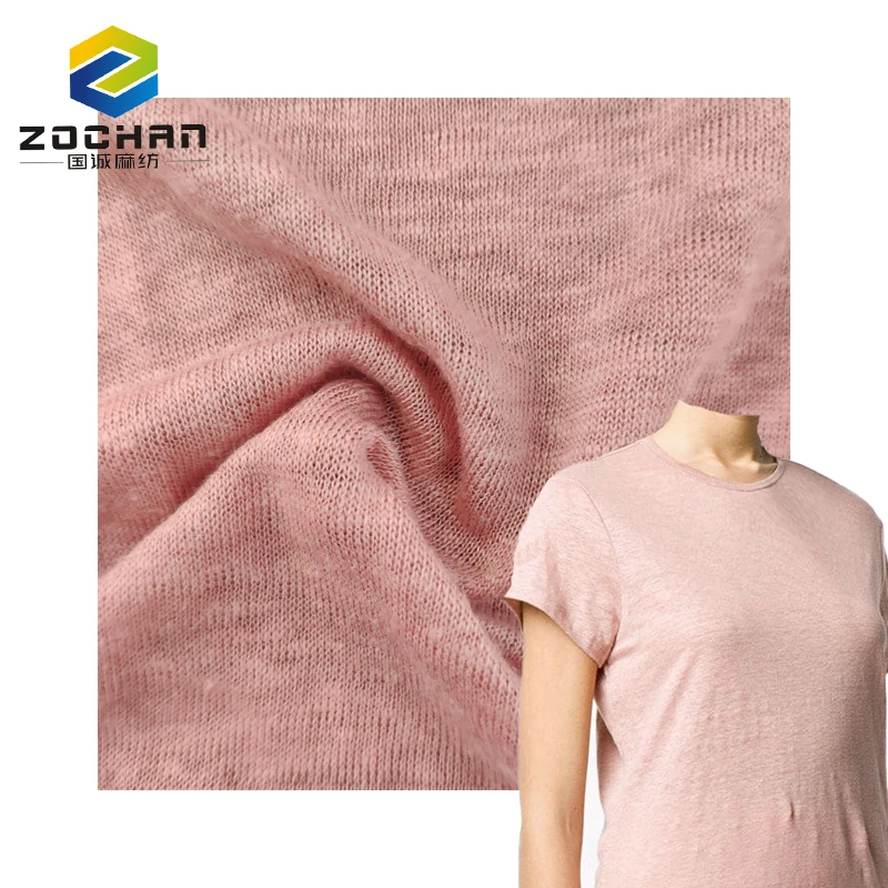 customizable 100% linen single jersey for dress Breathable stout fabric