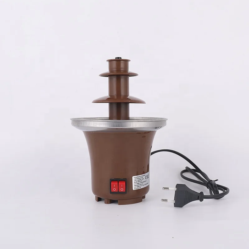 Home Party Mini Chocolate Fondue Fountain Machine 3 Tiers Chocolate Fondue Pot Melting Chocolate Fountain
