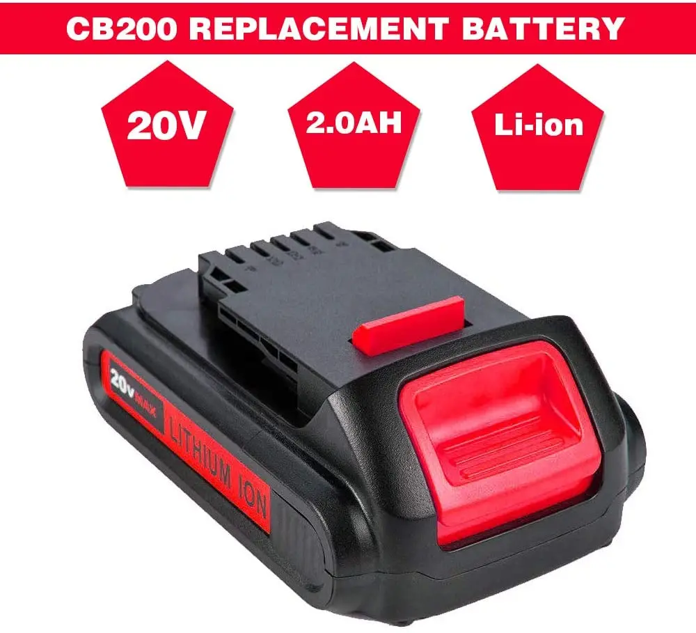3000mAh 20V DCB201 Lithium-ion Battery Compatible with Dewalt Battery DCB200 DCB205 DCB204 DCB203