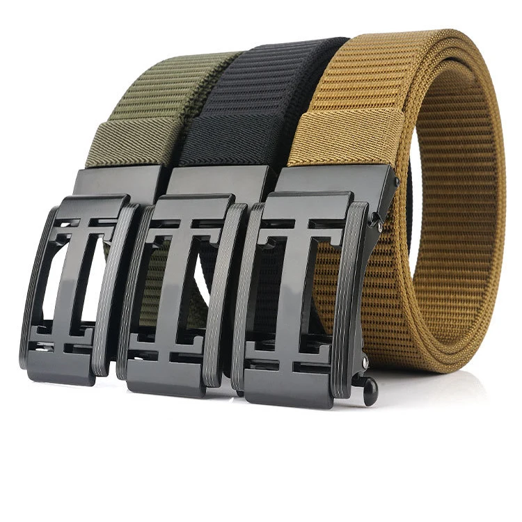 Hot Selling New Toothless Nylon Automatic Buckle Belt Casual Canvas Fabric Belts Tactical Belts