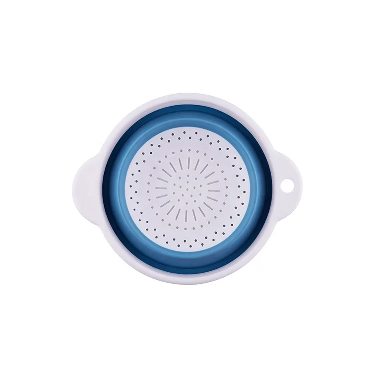 Folding Silicone Colander Fruit Vegetable Washing Basket Strainer Collapsible Drainer With Handle Colander Collapsible Kitchen