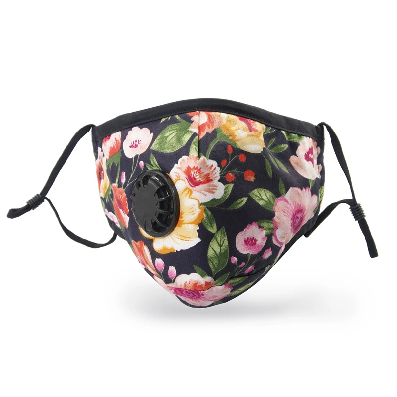 Custom Print Logo Design Washable Reusable Mask Face Cloth Polyester Cotton Fabric Facemask Party Masks