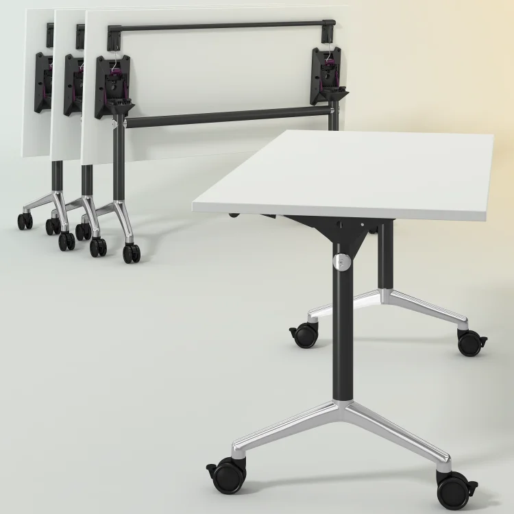 
NAZ FT030 Popular Premium Quality Fancy Modern Style Versatile Mobile Folding Flip Top Training Table 