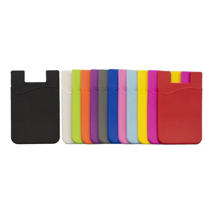 Custom Wholesale colorful 3m sticker adhesive silicone mobile phone card holder for smartphone
