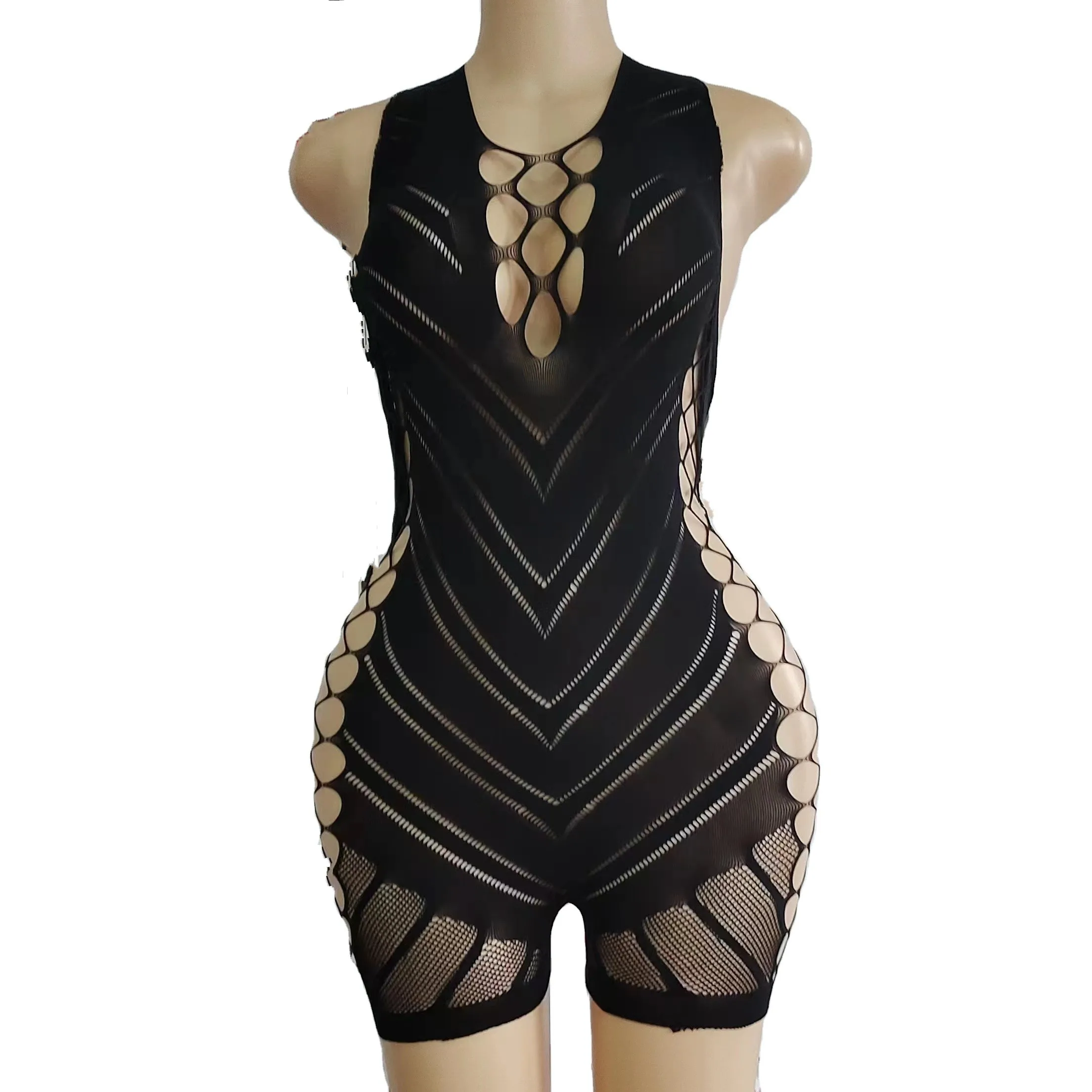 OEM ODM Can add Pearl Or Rhinestone Sexy Fishnet New design bodystocking Lingerie