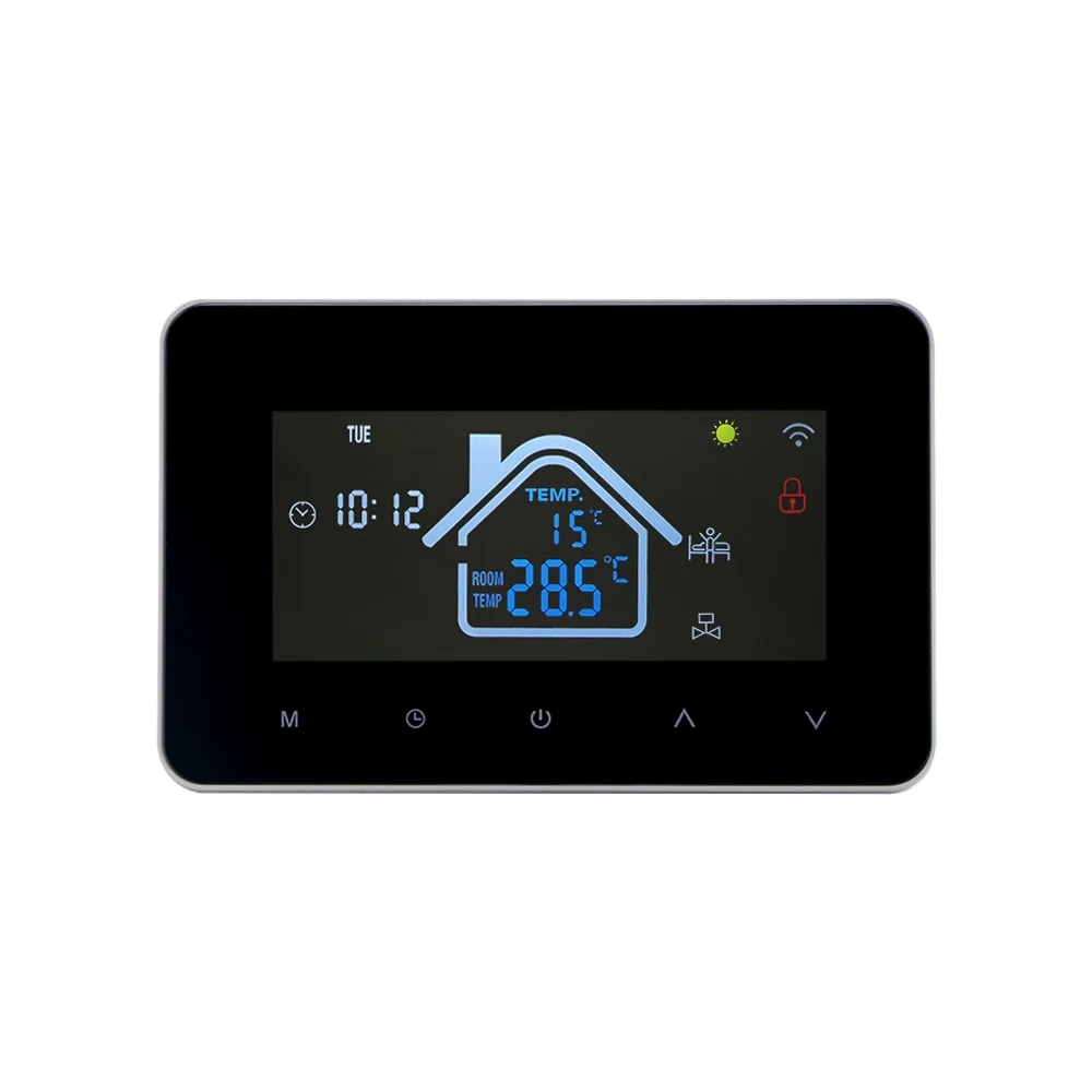 Tuya WiFi Smart Thermostat for Electric Floor & Water Heating Modern Design with ABS & PC LCD Display for Hotels & Rooms