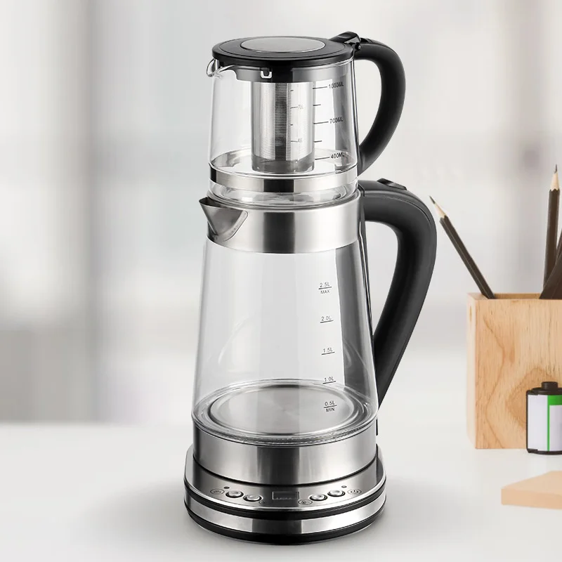 Household Electric Appliances 2L Stainless Steel 2 in 1 Electric Turkish Tea maker samovar electric kettle