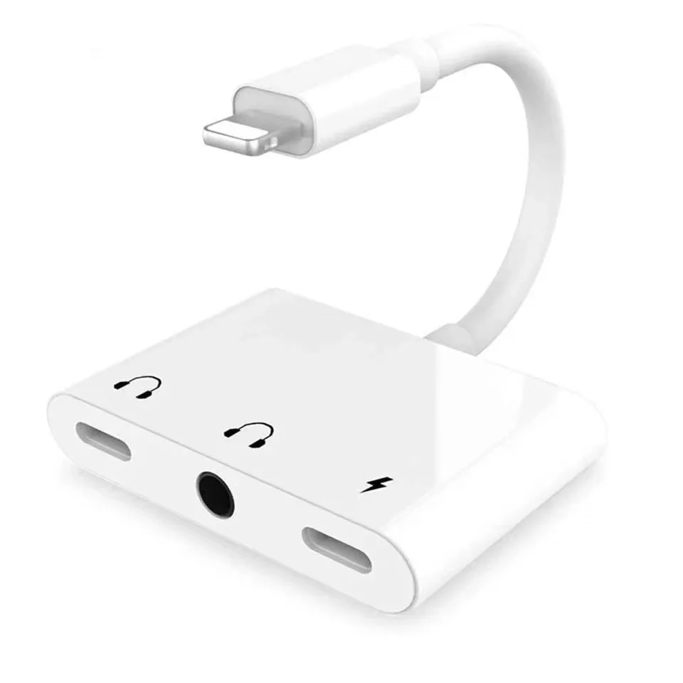 Dropshipping 3 in 1 ios adapter for Iphone 3.5 mm headphone jack adapter Iphone converter charger for IPhone 11 12 power adapter